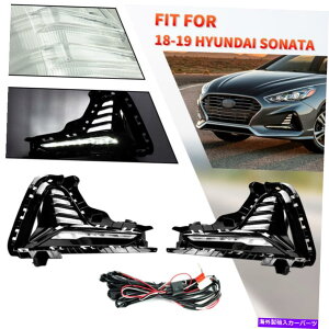 N[Jo[ LEDtHOCgDRLvJo[Jo[2018 2019 Hyundai SonataɉEɉEɉE LED Fog Lights DRL Lamps Cover Bezels Left Right For 2018 2019 Hyundai Sonata