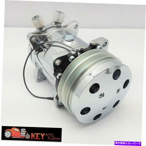 N[Jo[ Chrome Sanden 508X^CACGARRvbT[vxgw/Nb`Jo[ Chrome Sanden 508 style AC air conditioning compressor V belt W/ Clutch Cover