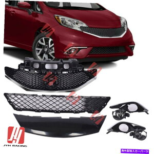 N[Jo[ 2014-2016̓YVersa Note SVtgOJo[tHOCgx[Jo[7PCS For 2014-2016 Nissan Versa Note SV Front Grille&Cover Fog Light&Bezel Cover 7pcs