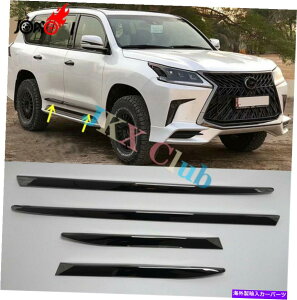 �N���[���J�o�[ �O���X�u���b�N�h�A�{�f�B���[���f�B���O�J�o�[�g�����ی�4P���N�T�XLX570 2010-2020 Gloss Black Door Body Molding Cover Trim Protection 4p For Lexus LX570 2010-2020