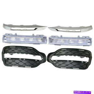 N[Jo[ 6PCStgtHOCgONgJo[13-15ZfXX204 GLK350ɃtBbg 6Pcs Front Fog Light Grille Chrome Trim Cover Fit For 13-15 Mercedes X204 GLK350