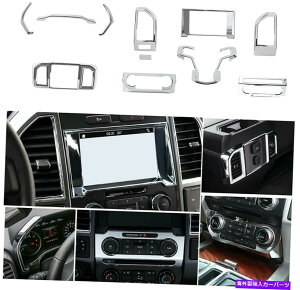 N[Jo[ 17-21tH[hF250 F350`N_bV{[hgJo[x[11 PCZbg 17-21 Ford F250 F350 Molded Chrome Dashboard Trim Cover Bezel 11 pc Set