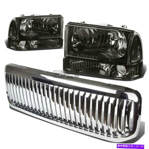 N[Jo[ 99ȏ̃X[p[_[NX[NwbhCg+NAop[Cg+NOK[hJo[ FOR 99+SUPERDUTY SMOKED HEADLIGHT+CLEAR BUMPER LIGHT+CHROME GRILLE GUARD COVER