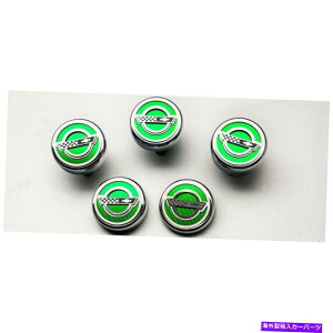 N[Jo[ 5PCNLbv́A1984-96 Corvette Automatic̃ViW[O[CCtOtJo[ 5pc Chrome Cap Covers w/Synergy Green Inlay&Flag for 1984-96 Corvette Automatic
