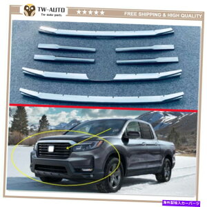 �N���[���J�o�[ �z���_���b�W���C��2021 2022�t�����g�Z���^�[���b�V���O�����O�����J�o�[�g�����ɓK���Ă��܂� Fits For Honda Ridgeline 2021 2022 Front Center Mesh Grille Grill Cover Trim�y���s�A���i�z