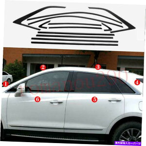 N[Jo[ LfbNXT5 2017-2022ubNNJ[EBhE[fBOXgbvJo[g12pc For Cadillac XT5 2017-2022 Black Chrome Car Window Molding Strip Cover Trim 12PC