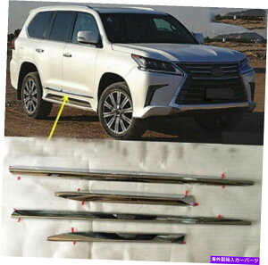�N���[���J�o�[ 4PCS���N�T�XLX570 2016-2019�Ԃ̃{�f�B���[���f�B���O�J�o�[�g�������� 4Pcs Chrome For Lexus LX570 2016-2019 Car Door Body Molding Cover Trim Replace�y���s�A���i�z