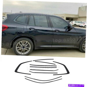N[Jo[ BMW X3 2018-22pubNNXeXX`[̃J[EBhEJo[g10PC Black Chrome Stainless Steel Car Window Strip Cover Trim 10PC For BMW X3 2018-22