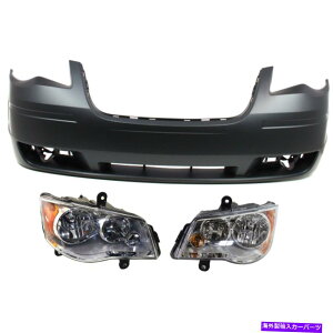 N[Jo[ 2008N2010ÑNCX[^EAhJg[Lbgtg̃op[Jo[wbhCg Bumper Cover Headlight For 2008-2010 Chrysler Town and Country Kit Front