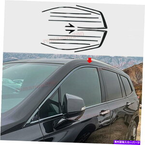 N[Jo[ LfbNXT6 2020-2022X`[ubNNEBhEt[XgbvJo[g12pc For Cadillac XT6 2020-2022 Steel Black Chrome Window Frame Strip Cover Trim 12PC
