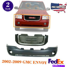 クロームカバー フロントバンパープライミング +グリル2002-2009 GMC Envoyのクロムオープニングモールディング Front Bumper Primed + Grille with Chrome Opening Molding For 2002-2009 GMC Envoy