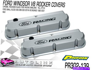 N[Jo[ Proform Aluminium ValvéAFord Windsor v8 1962-2001Chrome Rhaised LogoJo[Ă܂ PROFORM ALUMINIUM VALVE COVERS CHROME RAISED LOGO FOR FORD WINDSOR V8 1962-2001