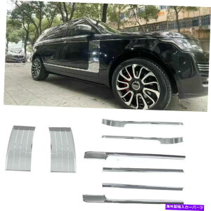 �N���[���J�o�[ LR�����W���[�o�[2013-2017�N�����T�C�h�x���g�h�A�X�g���b�v���[���f�B���O�g�����J�o�[�ɓK������ Fit for LR Range Rover 2013-2017 Chrome Side Vent Door Strip Molding Trim Cover