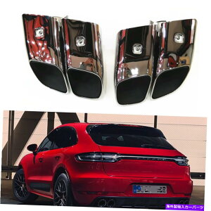 N[Jo[ J[AGL][Xg}t[e[pCṽqg|VF}J2019-2022ubÑJo[ Car Rear Exhaust Muffler Tail Pipes Tips Cover For Porsche Macan 2019-2022 Black