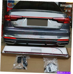 N[Jo[ NbhAhAgNLEDAEfBA4 Quattro S4 2020-2022̃e[CgJo[ Chrome&Red Rear Door Trunk LED Tail Light Cover For Audi A4 Quattro S4 2020-2022