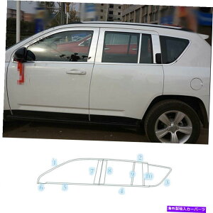 N[Jo[ W[vRpXɍ킹đV[fBOXgbvJo[gX`[NtBbg08-2016 Windows Sill Molding Strip Cover Trim Steel Chrome Fit For Jeep Compass 08-2016