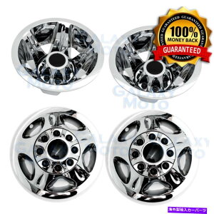 クロームカバー 08-10シボレーシルバードダイアルクロム17 "ホイールシミュレーターライナー+センターキャップカバー 08-10 Chevy Silverado DUALLY Chrome 17" Wheel Simulator Liner+Center Caps Cover