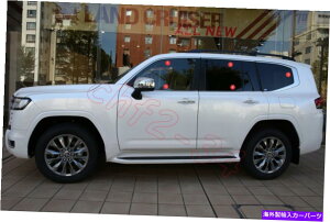 N[Jo[ g^hN[U[LC300/FJ300Vo[X`[J[EBhEXgbvJo[gLbgp For Toyota Land Cruiser LC300/FJ300 silver steel Car Window Strip Cover Trim Kit