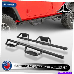 Nerf Bar 07-18pW[vO[JKTChXebvi[to[jO{[hubNX`[4hA for 07-18 Jeep Wrangler JK Side Step Nerf Bars Running Boards Black Steel 4 Door