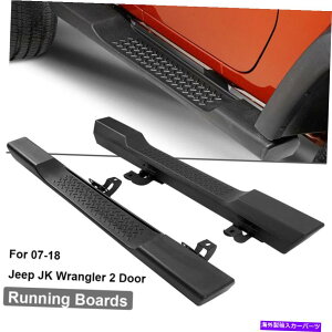 Nerf Bar 2007-18̂߂ɃW[vO[JK 2mo[jO{[hABSTChXebv{[h For 2007-18 Jeep Wrangler JK 2 DR Nerf Bars Running Boards ABS Side Step Boards