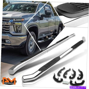 Nerf Bar 19-21Vo[h/VGN[Lu3 "TChXebvi[to[jO{[hN[ For 19-21 Silverado/Sierra Crew Cab 3" Side Step Nerf Bar Running Board Chrome