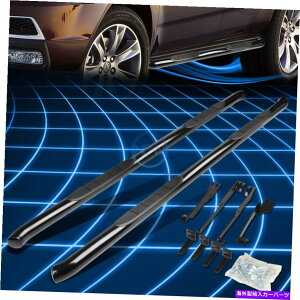 Nerf Bar 07-13 ACURA MDX 4hA3 "ubN}ChX`[TChi[tXebvo[jO{[h For 07-13 Acura MDX 4-Door 3" Black Mild Steel Side Nerf Step Bar Running Boards