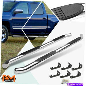 Nerf Bar 07-19Vo[h/VGN[Lu3 "TChXebvi[to[jO{[hN[ For 07-19 Silverado/Sierra Crew Cab 3" Side Step Nerf Bar Running Board Chrome
