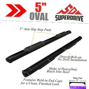 Nerf Bar 2004-2014 Ford F-150 Super Crew Cab 5 Black Curved Oval Nerf Bars�T�C�h�X�e�b�v For 2004-2014 Ford F-150 Super Crew Cab 5 Black Curved Oval Nerf Bars Side Step�y���s�A���i�z