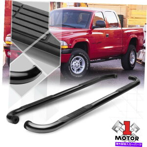 Nerf Bar 00-04_R^NAbh/GNXefbhLup̃ubN3 "TChXebvi[to[jO{[h Black 3" Side Step Nerf Bar Running Board for 00-04 Dakota Quad/Extended Cab