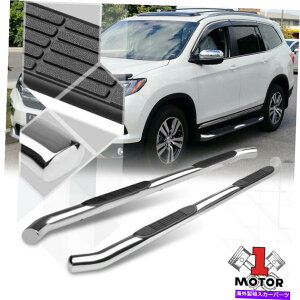 Nerf Bar Chrome3 "XeX|EhTChXebvi[to[jO{[h16-20pCbg Chrome 3" Stainless Steel Round Side Step Nerf Bar Running Board for 16-20 Pilot