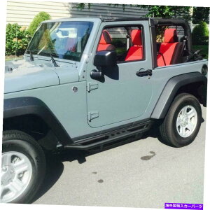 Nerf Bar 2 "ubNTChXebvi[to[jO{[hɓK܂2007-18W[vO[jk2hA 2" Black Side Step Nerf Bars Running Boards Fits 2007-18 Jeep Wrangler JK 2 Door