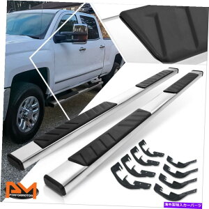 Nerf Bar 07-19�V���o���[�h/�V�G���N���[�L���u5 �T�C�h�X�e�b�v�i�[�t�o�[�����j���O�{�[�h�N���[�� For 07-19 Silverado/Sierra Crew Cab 5 Side Step Nerf Bar Running Board Chrome�y���s�A���i�z