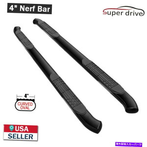 Nerf Bar 4 "2009-2018 Dodge Ram 1500NAbhLû߂̍ȉ~`̘pȂnerfo[̃TChXebv 4" Black Oval Curved Nerf Bars Side Steps For 2009-2018 Dodge Ram 1500 Quad Cab
