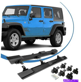 Nerf Bar 2007-2018のジープラングラーJK 4ドアランニングボードサイドステップネルフバーブラック For 2007-2018 Jeep Wrangler JK 4 Door Running Boards Side Steps Nerf Bars Black