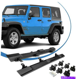 Nerf Bar 2007-2018̃W[vO[JK 4hAjO{[hTChXebvlto[ubN For 2007-2018 Jeep Wrangler JK 4 Door Running Boards Side Steps Nerf Bars Black
