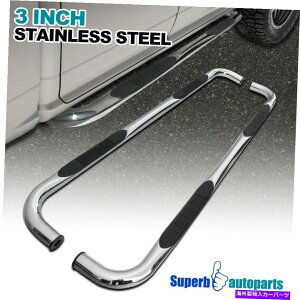 Nerf Bar �t�B�b�g2019-2021�V���o�[�h�V�G��1500�_�u���L���u�s�b�N�A�b�vS/S 3 ���E���h�T�C�h�i�[�t�o�[ Fit 2019-2021 Silverado Sierra 1500 Double Cab Pickup S/S 3 Round Side Nerf Bar�y���s�A���i�z