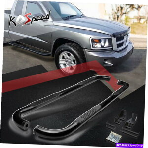 Nerf Bar 05-11_bW_R^NAbh/N[Lup3 "jO{[hTChXebvo[ 3" Round Tube Running Board Side Step Bar for 05-11 Dodge Dakota Quad/Crew Cab