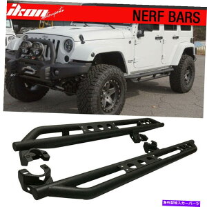 Nerf Bar tBbg07-18W[vO[4ddubNTChXebvnerfo[jO{[h-2pc Fits 07-18 Jeep Wrangler 4DR Black Side Steps Nerf Bars Running Board - 2PC