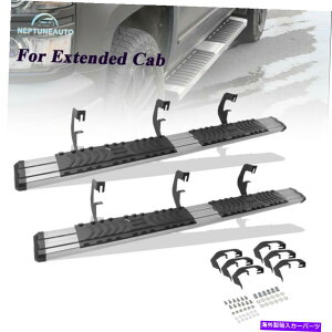 Nerf Bar 6 07-18�̃����j���O�{�[�hNERF�o�[ 6 Running Board Nerf Bar for 07-18 Chevy Silverado GMC Sierra 1500 Extended Cab�y���s�A���i�z