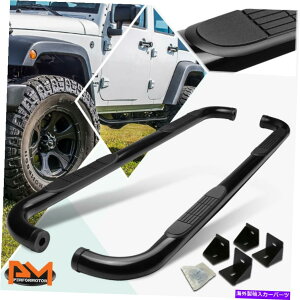Nerf Bar 07-18pW[vO[JK/JKU 4-DR 3 "TChXebvi[to[jO{[hubN For 07-18 Jeep Wrangler JK/JKU 4-Dr 3" Side Step Nerf Bar Running Board Black