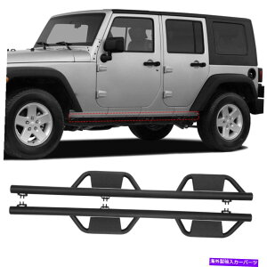 Nerf Bar 07-18pW[vO[JK 4DOORTChXebvi[to[jO{[hubNX`[ for 07-18 Jeep Wrangler JK 4Door Side Step Nerf Bars Running Boards Black Steel