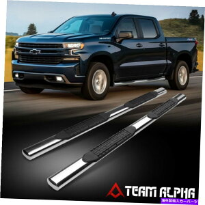 Nerf Bar tBbg2019-2021Voh/VG[GNXeN]ȉ~`̃NX`[4 "i[to[TChXebv Fits 2019-2021 Silverado/Sierra [EXT CAB] Oval Chrome Steel 4"Nerf Bar Side Step