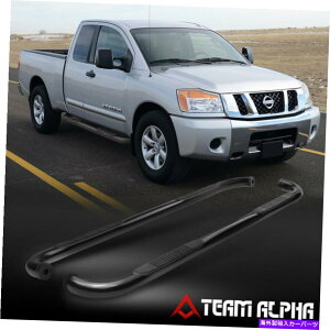 Nerf Bar tBbg2004-2015Y^C^[GNXefbhLu]Eh}ChX`[3 "i[to[TChXebv Fits 2004-2015 Nissan Titan [EXTENDED CAB] Round Mild Steel 3"Nerf Bar Side Step