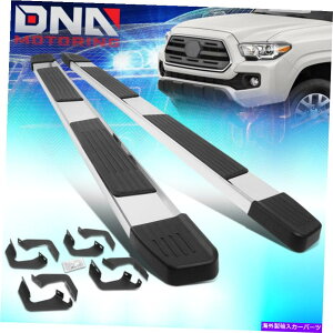 Nerf Bar 2007-2020トヨタタコマクルーキャブ6 "クロムフラットボードサイドステップナーフバー FOR 2007-2020 TOYOTA TACOMA CREW CAB 6" CHROME FLAT BOARD SIDE STEP NERF BARS