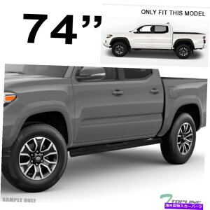 Nerf Bar 2005-2022̃gbvC^R}ANZXLu4 "ȉ~`̃TChXebvnerfo[}bgubN Topline For 2005-2022 Tacoma Access Cab 4" Oval Side Step Nerf Bars Matte Black