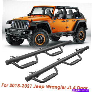 Nerf Bar 3 "2018-2021̃yATChXebvnerfo[W[vO[JL 4hAjO{[h 3" Pair Side Step Nerf Bar for 2018-2021 Jeep Wrangler JL 4 Door Running Board