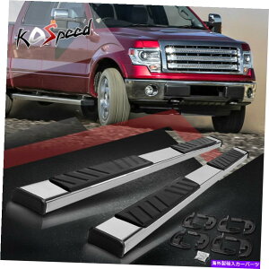 Nerf Bar 5 "Chrome SSフラットランニングボードサイドステップ04-14フォードF150クルーキャブ用ナーフバー 5" Chrome SS Flat Running Board Side Step Nerf Bar for 04-14 Ford F150 Crew Cab