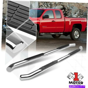 Nerf Bar Chrome 3 "EhTChXebv07-19V{[Voh/VGGNXefbhLup Chrome 3" Round Side Step Nerf Bar for 07-19 Chevy Silverado/Sierra Extended Cab