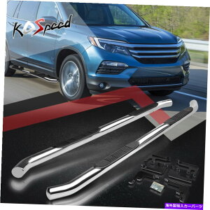 Nerf Bar 3 "16-20z_pCbgYF5/6̂߂̃NXeXjO{[hTChXebvnerfo[ 3" Chrome Stainless Running Board Side Step Nerf Bar for 16-20 Honda Pilot YF5/6