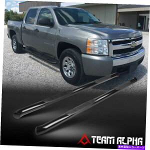 Nerf Bar tBbg2007-2019Vo[h/VG[N[Lu]ubN}ChX`[3 "lto[TChXebv Fits 2007-2019 Silverado/Sierra [CREW CAB] Black Mild Steel 3"Nerf Bar Side Step